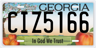 GA license plate CIZ5166