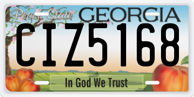 GA license plate CIZ5168