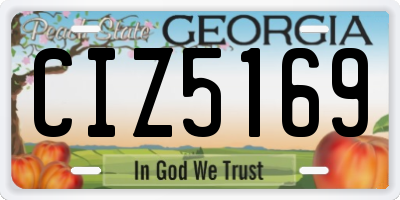GA license plate CIZ5169