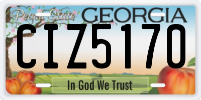 GA license plate CIZ5170