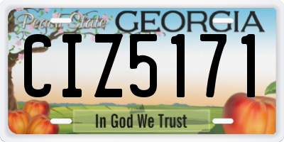 GA license plate CIZ5171