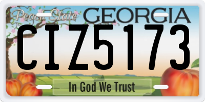 GA license plate CIZ5173