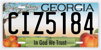 GA license plate CIZ5184