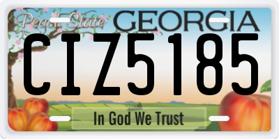 GA license plate CIZ5185