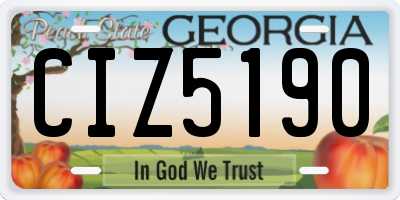 GA license plate CIZ5190