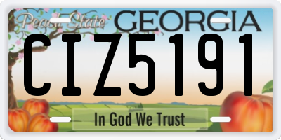 GA license plate CIZ5191