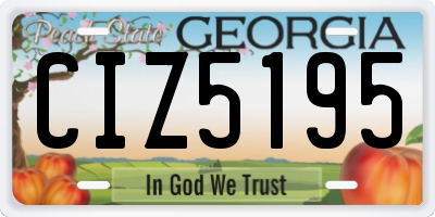 GA license plate CIZ5195