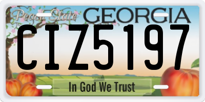 GA license plate CIZ5197