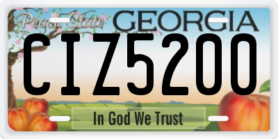 GA license plate CIZ5200