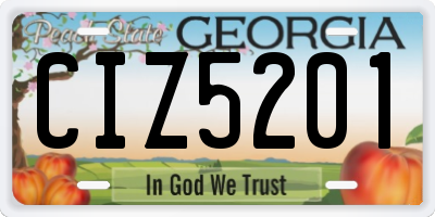 GA license plate CIZ5201