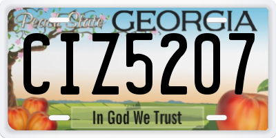 GA license plate CIZ5207