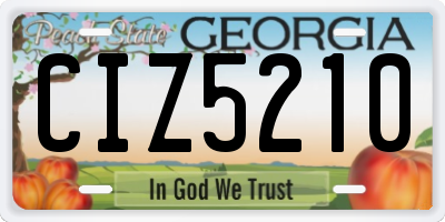 GA license plate CIZ5210