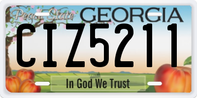 GA license plate CIZ5211