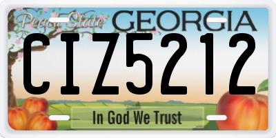 GA license plate CIZ5212