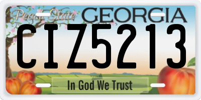 GA license plate CIZ5213