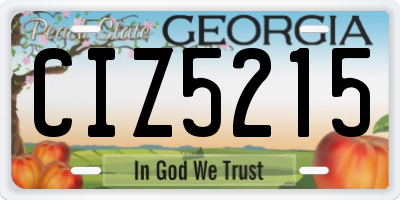 GA license plate CIZ5215