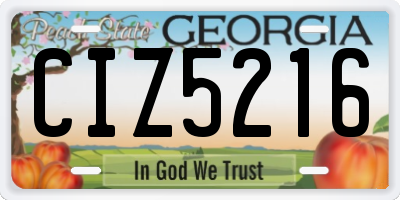 GA license plate CIZ5216