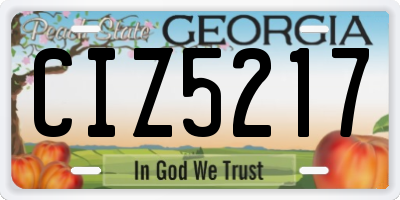 GA license plate CIZ5217