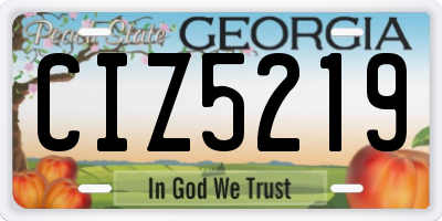GA license plate CIZ5219