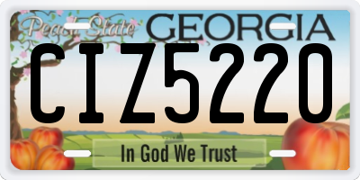 GA license plate CIZ5220