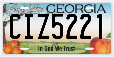 GA license plate CIZ5221