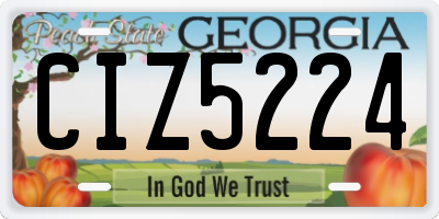 GA license plate CIZ5224