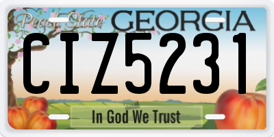 GA license plate CIZ5231