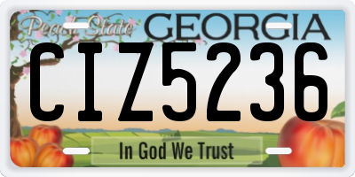 GA license plate CIZ5236