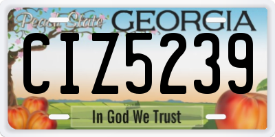 GA license plate CIZ5239