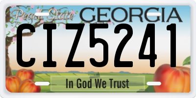 GA license plate CIZ5241