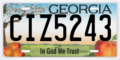 GA license plate CIZ5243