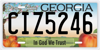 GA license plate CIZ5246