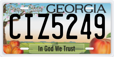 GA license plate CIZ5249