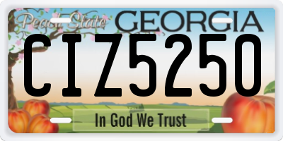 GA license plate CIZ5250