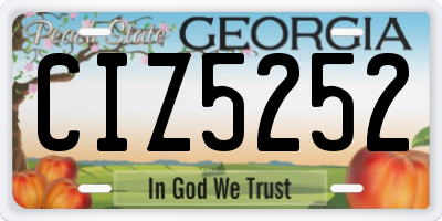 GA license plate CIZ5252