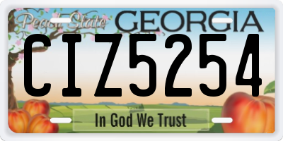 GA license plate CIZ5254