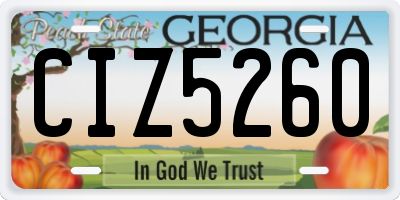 GA license plate CIZ5260