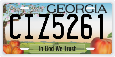GA license plate CIZ5261