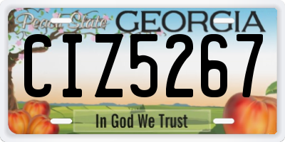 GA license plate CIZ5267