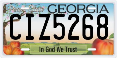 GA license plate CIZ5268