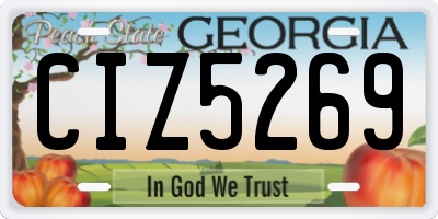 GA license plate CIZ5269