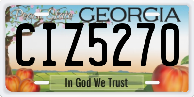 GA license plate CIZ5270