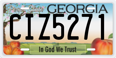 GA license plate CIZ5271