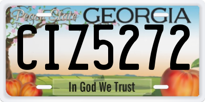 GA license plate CIZ5272