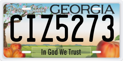 GA license plate CIZ5273