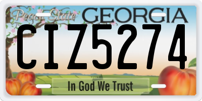 GA license plate CIZ5274