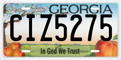 GA license plate CIZ5275