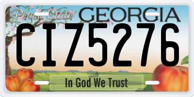 GA license plate CIZ5276