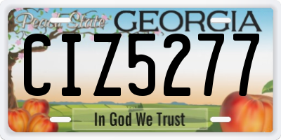 GA license plate CIZ5277