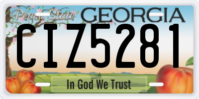 GA license plate CIZ5281